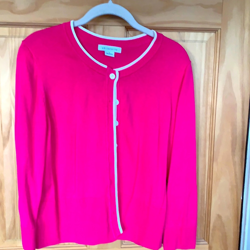 Pink cardigan sweater